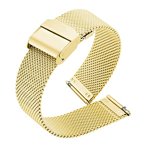 Bracelet en métal milanais pour Garmin Vivomove HR en acier inoxydable doré