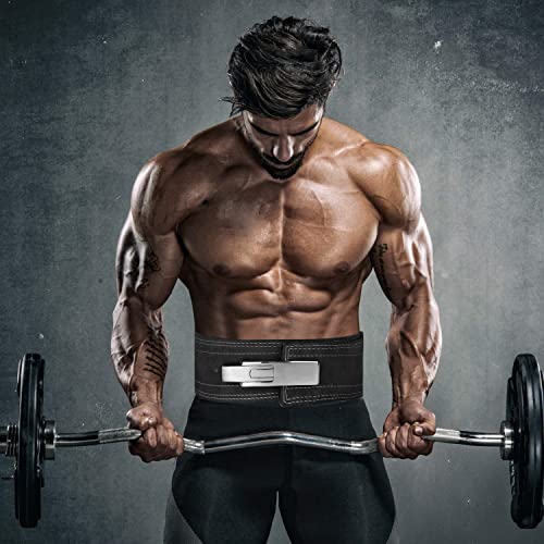 Image of FirstFit Heavy Duty Leather Weightlifting Belt, 6mm Powerlifting Belt for Back Support, Gym & Fitness Training