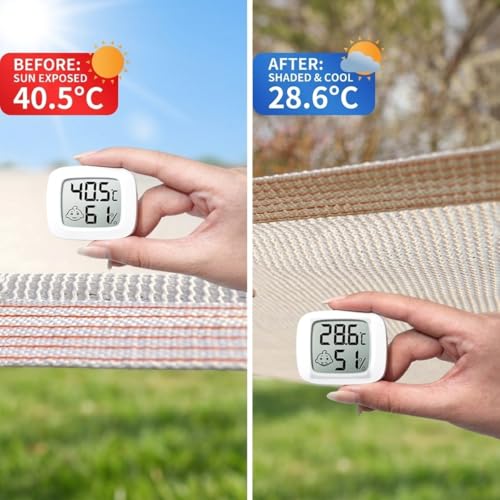 DUBTEDHOU Filet Pare-Soleil Blanc, Tissu d'ombrage Noir 50% avec Attaches à œillets for pergola de Plantes Patio, Plusieurs Tailles(4x4.0m/13x13ft) – vue 6