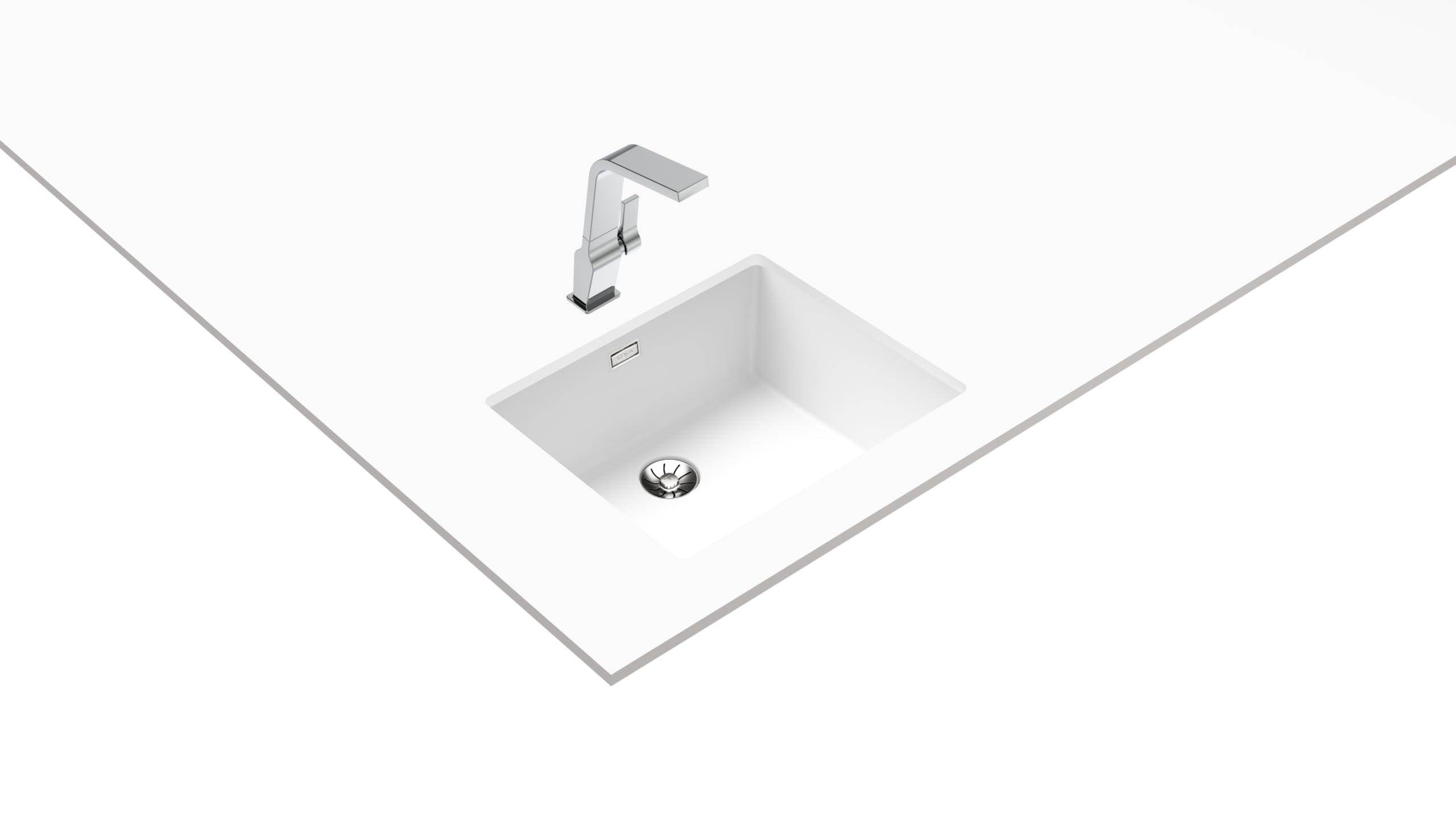 TEKA Fregadero Tegranite+ 1 Cubeta, Doble Instalación Encastre o Bajo Encimera, Resistente a Impactos, Acabado No Poroso, Profundidad 20cm, Modelo Radea R10 50.40 M-TG
