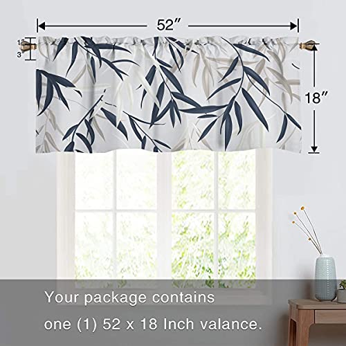 Vigesun Bamboo Print Kitchen Valances For Windows, Modern Art Valance For Living Room Bedroom Cafe Room Darkening Half Window Curtains For Home Decor (52X18 Inch, 1 Panel) #TOP6