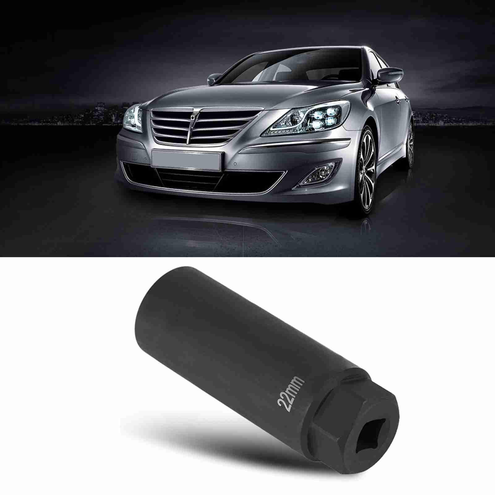 Yctze para dado para sensor de oxigeno 7/8 manga de sensor de oxigeno para automovilUniversal Car O2 Sensor de oxígeno Toma de extracción 7/8 "22mm 3/8" Herramienta de accionamiento