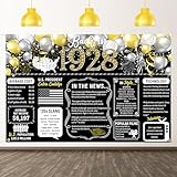 Dill-Dall Back in 1928 Backdrop Large Wall Banner, Cheers to 97 Years, Happy 97th Birthday Anniversary Class Reunion Party Hanging Decorations Poster Supplies Photography Background for Men Women