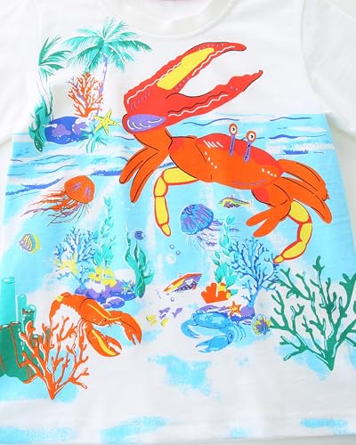 Image of AIWUHE Toddler T Shirts Cotton Summer Tshirts Boys Girls Short Sleeve Tee Tops Casual Graphic Clothes Crew Neck Shirts 2-6Y