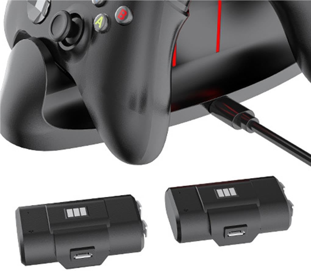 1 Set ABS Game Controller Charger Indicator Light Battery Powered Dual Slot Gamepad Charging Dock Station Accessories