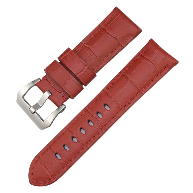 Correa de reloj INFRI de cuero vacuno de 24 mm para Panerai LUMINOR 1950 PAM013012