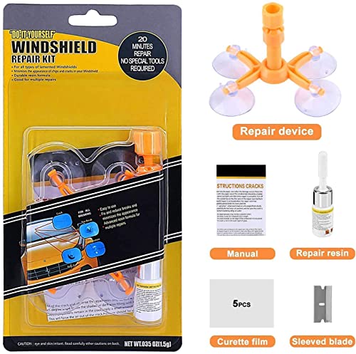 Rain-X 600001 Windshield Repair Kit - Quick And Easy Durable Resin Based Windshield Repair Kit For Chips And Cracks, Good For Round Damage Below 1" In Diameter And Cracks Smaller Than 12" In Length #TOP7