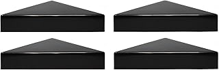 True 6x6 (155mm x 155mm) Plastic Pyramid Vinyl Fence Post Cap for True Actual 6" x 6" Vinyl Posts Black or White Multiple Quantities (4, Black)