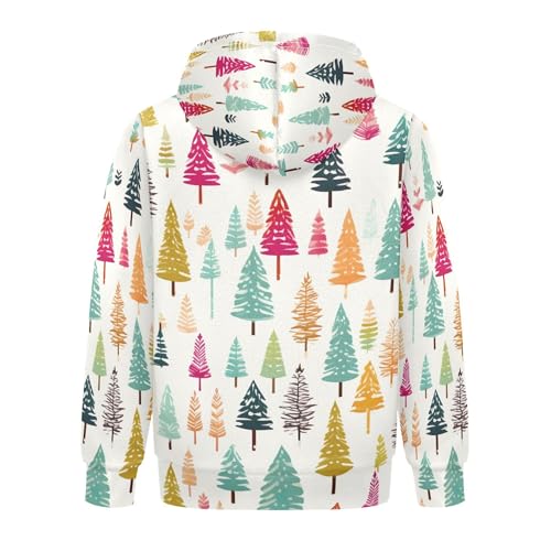 Kids Hoodies Sweaters Christmas Xmas Trees Hooded Sweatshirts with Big Pockets for Boys Girls B04002882