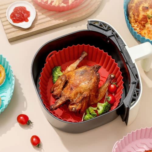 Assadeira De Silicone Forma Para Fritadeira Airfryer 19cm Reutilizável E Antiaderente Limpeza Facil