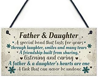 RED OCEAN Father And Daughter Gifts Hanging Plaque Father Gifts From Daughter Birthday Christmas Keepsake Plaque