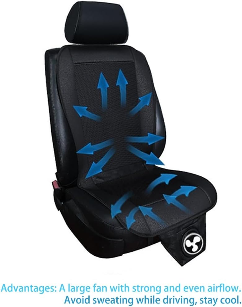 Cooling Car Seat Cushions, 12V Automotive Summer Cooler Pad, Air Conditioned Air Circulation Ventilated Seat Cover, Double Speed Cooling Spacer for Car SUV Truck Universal Fit