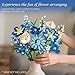 ILIEMOC Blue Brick Flower Bouquet Building Set, 766 PCS DIY Floral Arrangement Kit for Home Decor, Compatible with Lego Flowers, Creative Artificial Building Flowers for Vase Display