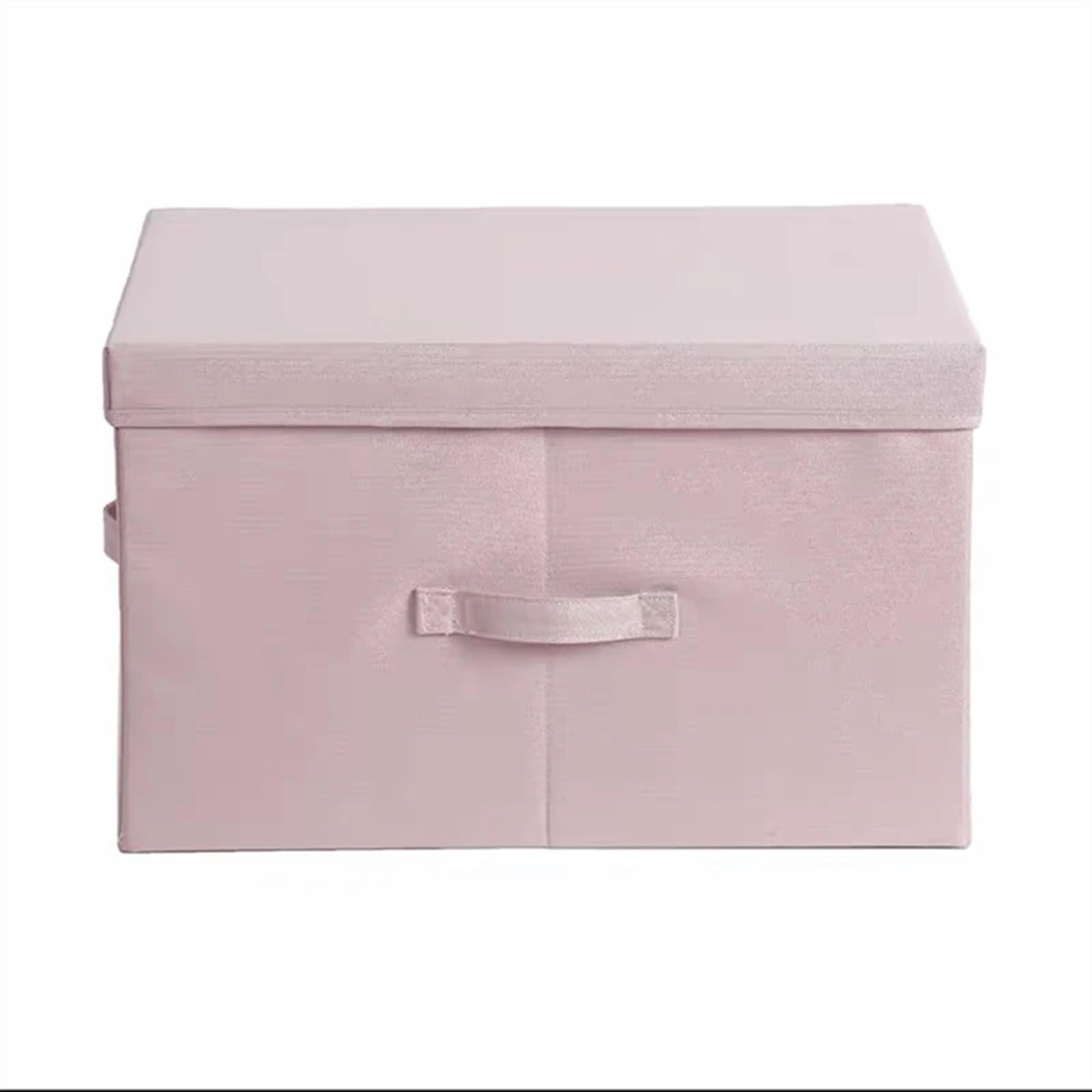 SNGUOQ 2pcs Clothes Storage Box Organizer Fabric Foldable With Lid Underwear Socks Toys Sundries Closet Organizers For Clothing Storage,Organization(Pink,40 * 30 * 25cm)