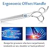 JASON 7 50 Teeth Thinning Dog Grooming Blending Scissor, Ergonomic Pet Grooming Thinner Blender Shears Cat Trimming Texturizing Kit with Offset Handle and a Jewelled Screw 30% Thinning Rate Christmas