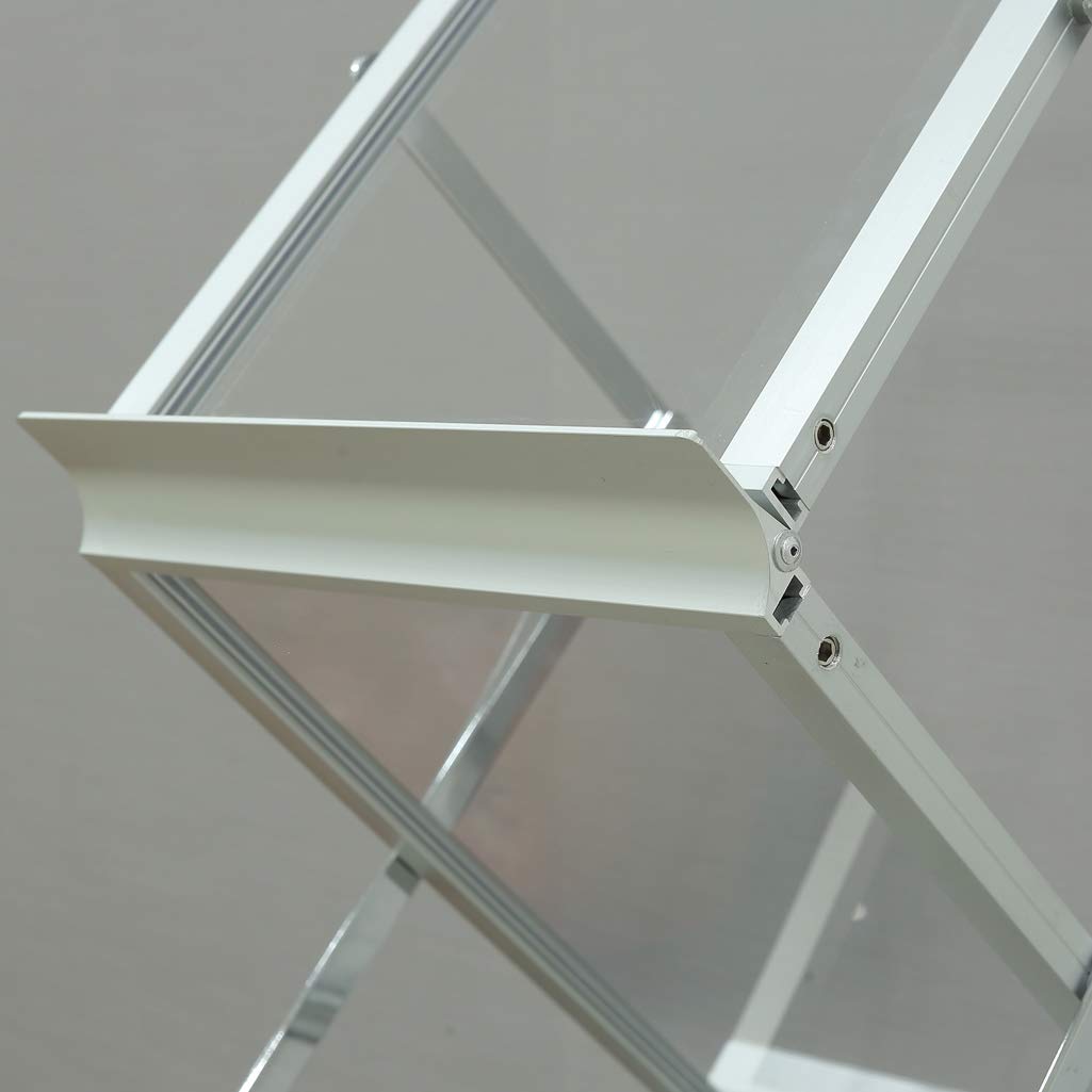 Loywe Prospektständer 6 Ebenen Faltbar, Plexiglas mit Aluminum Rahmen, mit Tragtasche, Prospekthalter Katalogständer Flyerständer Infoständer LW3524