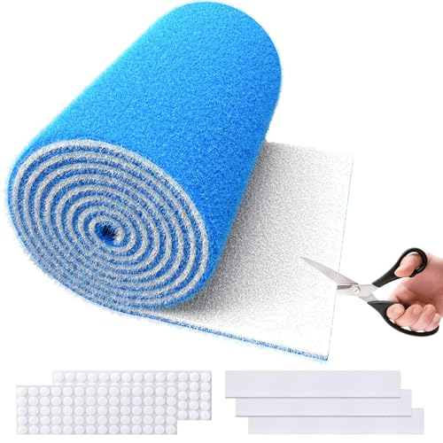 Image of Air Vent Filters, MERV 8 Cut to Fit, 16 inch x 90 inch | Makes Up to 60 Filter Pieces, Electrostatic Filter Material, For Floor, Ceiling and Furnace Vents, 48 Adhesive Hook Tapes