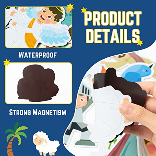 Japbor 20Pcs Easter He Is Risen Refrigerator Magnets, Religious Jesus Scene Car Decorations, Bunny Cross Christian Resurrection Magnetic Fridge Sticker For Home Kitchen Door Cabinet Easter Party Decor #TOP2