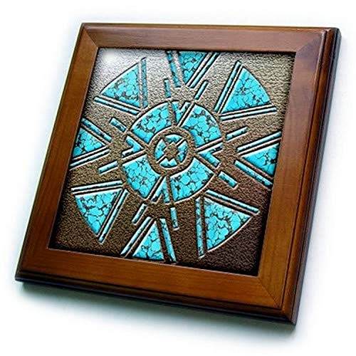 3D Rose 3dRose Designer One of A Kind Native American Art-Framed Tile, 8 by 8-inch (ft_108088_1)