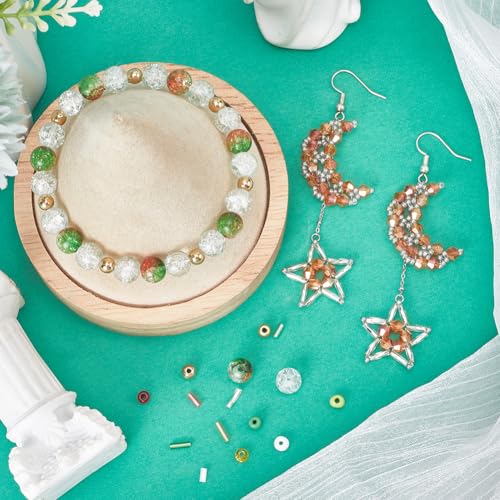 SUNNYCLUE 1 Box 1360Pcs Christmas Beading Kits Christmas Bead Xmas Beads Glass Bugle Bead Seed Bead Bulk Spacer Loose Beads for jewellery Making Kit Necklace Earrings Bracelets DIY Gift Craft Supplies - Image 4