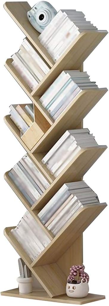 Brochure stand Magazine Holder Rack Floor ,Simple Tree-shaped Floor-to-ceiling Magazine Rack, Household Multi-layer Storage Rack, Creative Office Propaganda Rack ( Color : Beige , Size : 48*20*135cm )