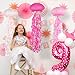 ADLKGG Jelly fish Paper Lanterns, Under the Sea Party Decortions, 6pcs Hanging Medusa Paper Lantern for Mermaid Underwater World Ocean Themed Birthday Party Baby Shower Classroom Decor (Pink)