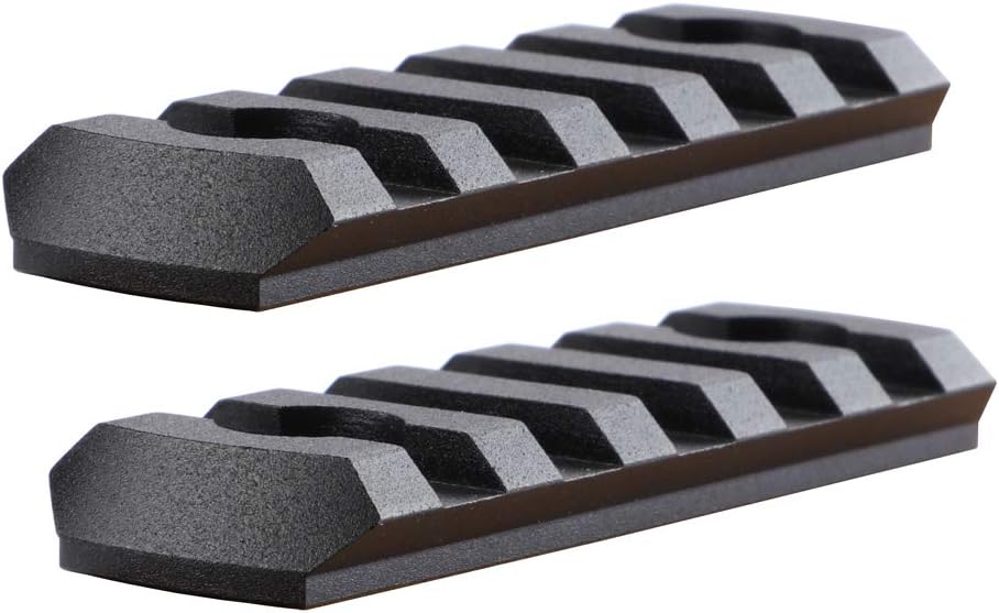 TuFok Picatinny Rail Section - Thin 0.27in Height Rail Attachment Rail Adapter Mount Alumimun 5-Slot Black X2