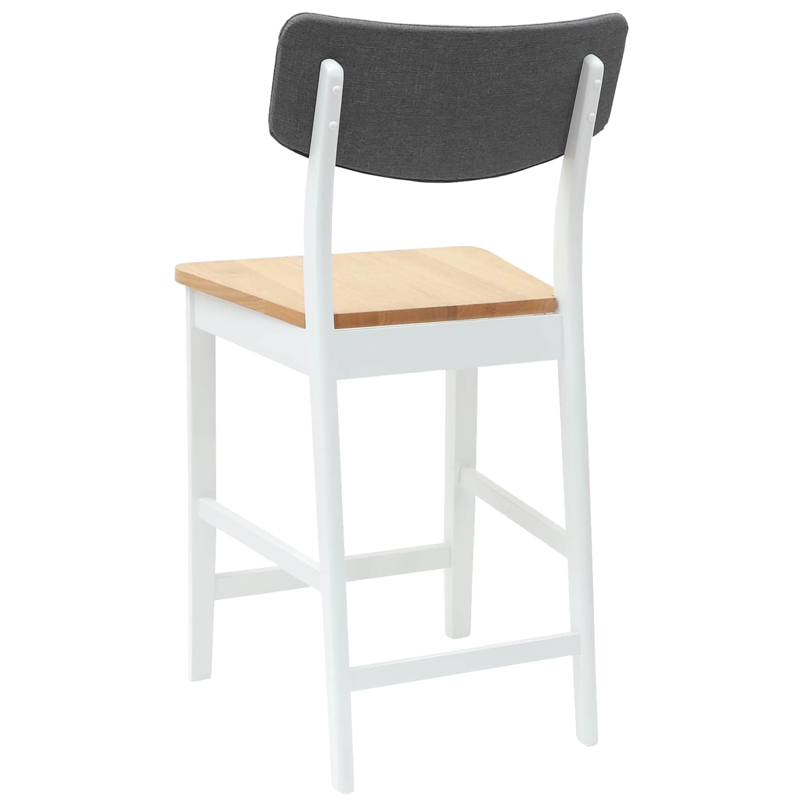 Esszimmerstühle 2er Set Weiß 48 x 49 x 95 cm Massives Gummiholz | Ergonomisch geformter Sitz, quadratische Beine, pflegeleicht mit feuchtem Tuch, nur für Innenräume