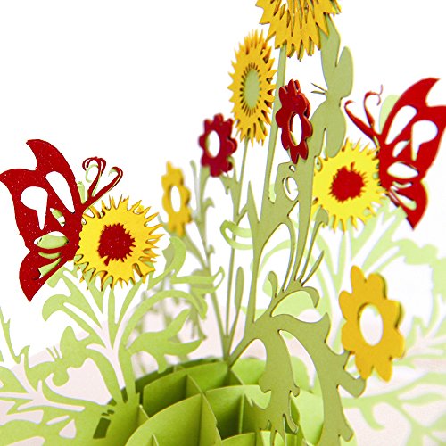 Paper Spiritz Sunflowers Pop Up Birthday Cards For Women, Mother's Day Card, Thanksgiving Cards，Anniversary Thank You Card For Husband Daughter Wife, Graduation Blank Card Wedding, With Envelopes All Occasions #TOP4