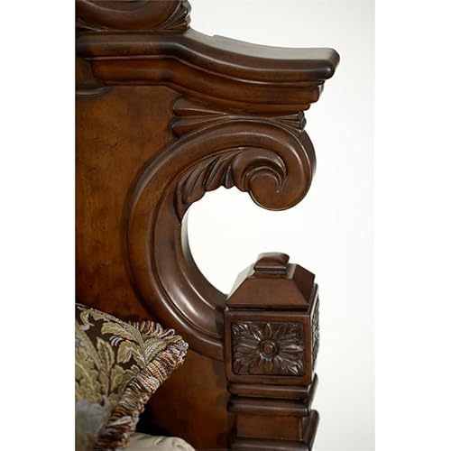 Michael Amini Windsor Court Four Poster, California King, Vintage Fruitwood #TOP7