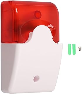 12V Strobe Siren, Red Light Sound Flash Buzzer Siren with LED Flashing Light Fire Alarm Siren Home Security Alarm System for House Store