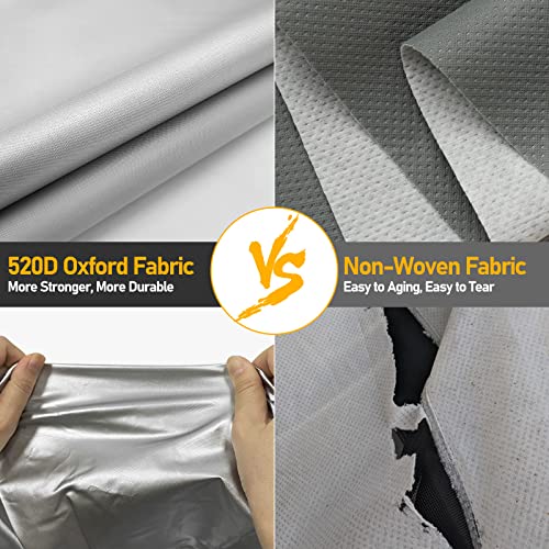Antook Pop Up Camper Cover, 520D Oxford Folding Trailer Covers With Windproof Straps, Extra Thick Waterproof Anti-Uv For Pop-Up Tent Campers, 10-12Ft, Silver #TOP1