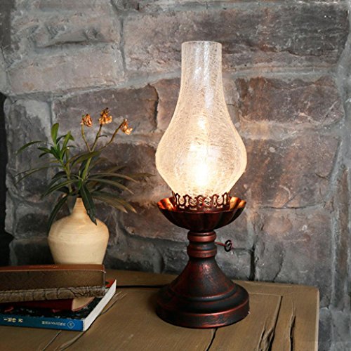 Lampe de table,Lampe vintage Lampe à pétrole vintage Lampe de chevet Veilleuse Lumières LED Chambre/étude / café Lampe de table décorative, B