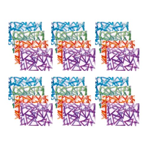 Image of Polen 24 Pcs Button File Folder with 18 Microns Poly Plastic Folder, Button Bag, HD Printed, Snap Button with Back Fold Sealing for Extra Strength, Size FS, Triangle Print.(Multicolor)
