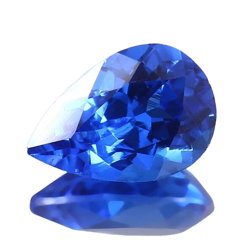 Pierre gemme saphir bleu naturel taillé en poire 13x9mm pour la création de bijoux artisanaux