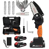Accesorios íntimos: hemos preparado una caja de motosierra, un par de guantes, un cargador, una llave, un destornillador, 2 baterías de 24 V y 3 cadenas. Este es el equipo más importante para las minimotosierras.