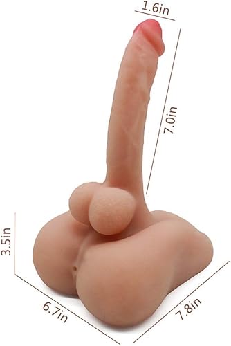 Miniatura 2 de Estimulación Big Double D Masturbador de pecho y consolador realista, muñeca de pene para hombres con polla flexible de punto G de 7 pulgadas Sexbaby