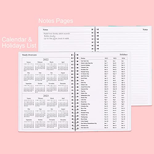 Nokingo Undated Planner For 2023 Or Any Year - Weekly & Monthly Organizer Notebook & Journal To Track Goals, 5.85" X 8.25", Perfect To Organize Your Daily Life, Pink #TOP3