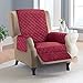 Collections Etc Reversible Quilted Furniture Protector Cover, Burgundy/Taupe, Recliner
