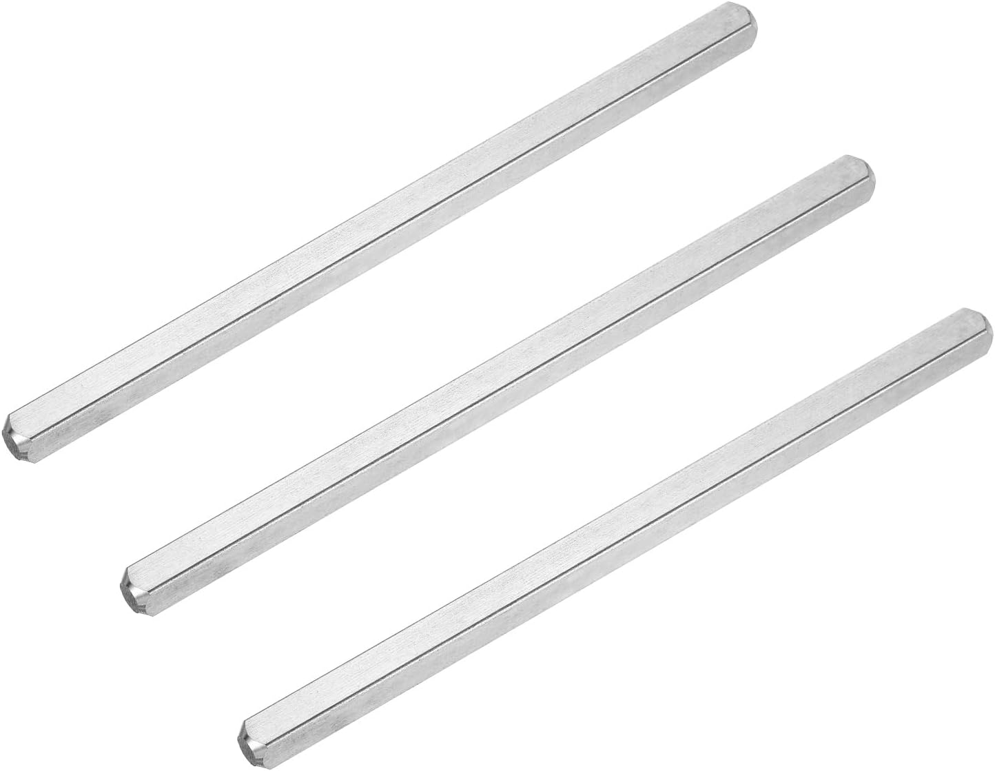 uxcell 3Pcs Door Knob Spindle, 130mm x 8mm Spare Door Handle Spindle Bar, Vintage Straight Knob Replacement Parts for Mechanical Locks, Silver Tone