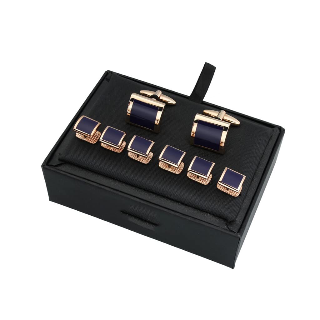 Desconocido Gemelos Cuadrados de latón para Camisa de Esmoquin para Hombre Gemelos de Concha de Perla Botones Juego de Tachuelas Hombre Boda (Color : B, Tamaño : Mismo tamaño) (C Mismo tamaño)