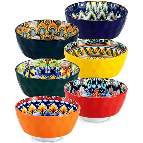 vancasso 12 Oz Ceramic Small Soup Bowls Set of 6, 4.7 inch Soup B...