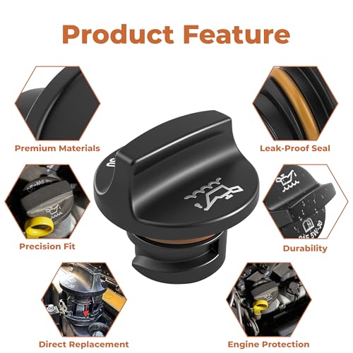 FC256 Engine Oil Filler Cap Compatible with GM Equipment,Twist-On Design- Replaces OEM #25192632- Black Rubber/Plastic