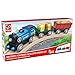 Hape Battery Powered Engine Set | Colorful Wooden Train Set, Battery Operated Locomotive with Working Lamp