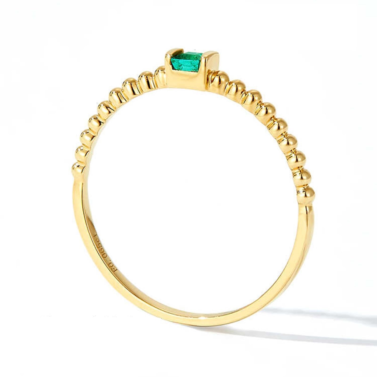0,05 ct Esmeralda Anillos Mujer Dorado Elegantes Anillos de Boda Real Anillo de Boda Anillos de Oro Real para Mujeres