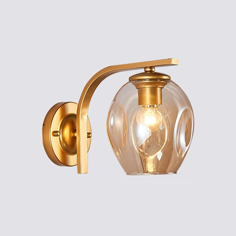 SXSCARKX Industrial Vintage Wall Sconces with Glass Lampshade, Gradient Colors Study Book Light, E27 Base Mounted Lamp