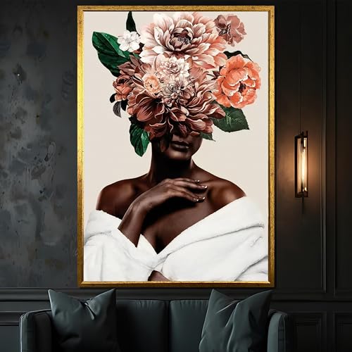 Lienzo de mujer africana etnica regalo original de arte sin marco