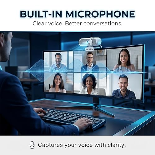 Image of ARcNet NOVA 1080P 2K QHD 5MP Webcam for Meetings and Streaming, Auto-Light Balance, Built-in Mic, Privacy Shutter, USB-A, Plug and Play, for Zoom /Skype /Teams, Conferencing and Video Calling