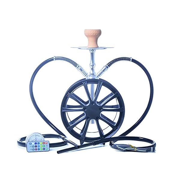 YUNZHIDUAN Shisha Set, 2 Schläuche Arabische hochwertige Shisha, Shisha mit Graffiti Wheel Außendesign, mit Diffusor…