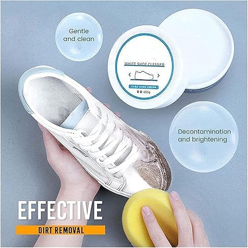 Image of Generic White Shoe Cleaning Cream | Sneaker Stain Cleaning Cream | Shoe Whitening Cleansing Tool, Whitening and Yellowing Maintenance for White Shoes, Leather, Sports Shoes, Leather Bags-260GM